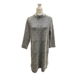 J. McLaughlin Womens 3/4 Sleeve Sheath Dress Gray Work Wear Mock